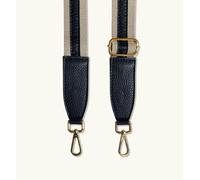Apatchy London Navy Leather And Canvas Bag Strap - Multi