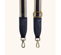 Apatchy London Navy Leather And Canvas Strap Navy One Size