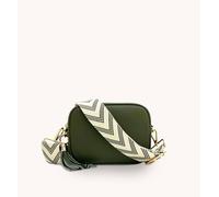 Apatchy London Olive Green Leather Crossbody Bag With Olive Green Arrow Strap Olive