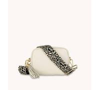 Apatchy London Stone Leather Crossbody Bag With Apricot Cheetah Strap Stone One Size