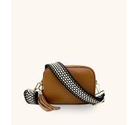 Apatchy London Tan Leather Crossbody Bag With Cappuccino Dots Strap Tan One Size