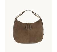Apatchy London The Charlie Suede Bag In Taupe Taupe One Size