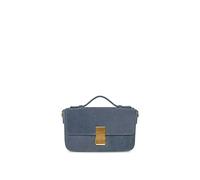 Apatchy London The Flora Suede Top Handle Bag In Blue Blue