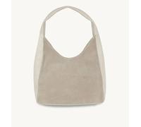 Apatchy London The Henry Leather And Suede Hobo In Stone Stone One Size