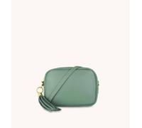 Apatchy London The Tassel Leather Crossbody Bag In Light Green Light Green