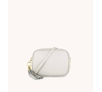 Apatchy London The Tassel Leather Crossbody Bag In Light Grey Light Grey