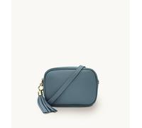 Apatchy London The Tassel Leather Crossbody Bag In Mid Blue Mid Blue One Size