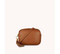 Apatchy London The Tassel Leather Crossbody Bag In Tan Tan