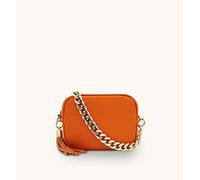 Apatchy London Women's Leather Crossbody Bag With Gold Chain Shoulder Strap in Burnt Orange Apatchy London Burnt Orange One Size