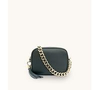 Apatchy London Women's Leather Crossbody Bag With Gold Chain Shoulder Strap in Grey Apatchy London Grey One Size