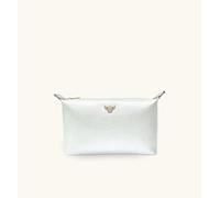 Apatchy London Women's Medium Leather Oyster Beauty Bag in Silver Apatchy London Silver
