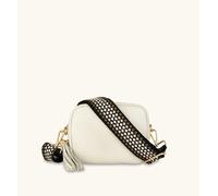 Apatchy London Women's Stone Leather Crossbody Bag With Cappuccino Dots Strap Apatchy London Stone One Size