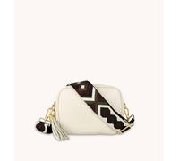 Apatchy London Women's Stone Leather Crossbody Bag With Port & Olive Diamond Strap Apatchy London Stone One Size