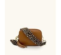 Apatchy London Women's Tan Leather Crossbody Bag With Tan Cheetah Strap Apatchy London Tan One Size