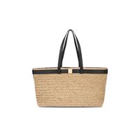 Apatchy London Women's The Esme Raffia Tote Bag with Leather Trim in Natural