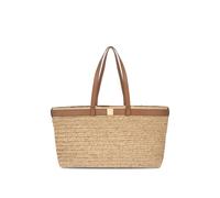 Apatchy London Women's The Esme Raffia Tote Bag with Leather Trim in Natural