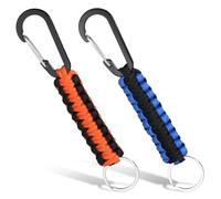 Apausvcm 2Pcs Paracord Keychain, Braided Paracord Keyring with Carabiner Clips Heavy Duty Paracord Lanyard for Keys Outdoor Sport Camping Hiking