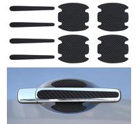 Apausvcm 8PCS Car Door Handle Scratch Car Door Sticker Protector Cars Doors Handle Bowl Sticker,Carbon Fiber Cars Doors Handles Bowl Stickers Universal Auto Door-Handles Paint Guard Cover-Black