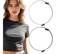 Apausvcm Adjustable Crop Band for Shirts, Waist Shirts Sweater Elastic Tuck Band Adjustable Invisible Crop Tool to Transform the Way You Style Your Topwear Suitable for Yoga, Fitness (Black+Grey)