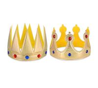 Apausvcm Pack of 2 Crown King Gold Royal Crown Hat King Crown for Adults King Headpiece Birthday King Princess Gold Crown Queen Prince Costume Accessories Birthday Party Theme Party