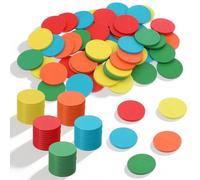 Apausvcm Pack of 50 reversible plates, maths, plastic arithmetic plates, primary school, maths calculating aid, reversible plates, counting chips, counting discs for mathematics lessons, arithmetic
