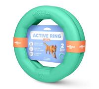 APAWLO Pets Active Ring Dog Toy for Fetch, Tug & Training (Durable, Floats) - Set of 2 (Green, Large)