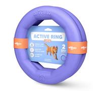 APAWLO Pets Set of 2 Active Dog Toy Rings - Floating Dog Rings for Outdoor Play, Training & Fetch - Durable Fetch Toy, Frisbee Alt, Outside Yard Toys for Large Breeds - Purple