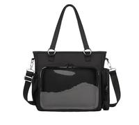 APAYAN School bags Transparent Blue Ita Bags Badge Display Kawaii Shoulder Bags Large Capacity Collage Student Backpacks Uniform Bags-Black