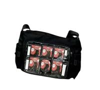 APAYAN School bags Y2K Carktoon Ita Bag Kawaii Shoulder Crossbody Bags Fashion Transparent Front Pocket Diy Tote Handbags-Black