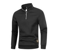 APAYAN Sweatshirts Men'S Quarter Zip Up Long Sleeveslim Fit Lightweight Mock Neck Pullover Casual Sweaters Half Turtleneck Cozy Outdoor Streetwear-Black-M