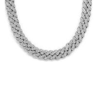 APaztip Men's 8''18''20''24'' Silver Stainless Steel Cuban Link Chain Necklace - Iced Out Thick Chain for Women and Bling Diamond-Cut Cuban Link Chains for Men - Hip Hop Jewelry, 24" Necklaces,