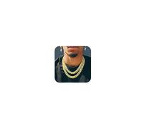 APaztip Mens Cuban Link Chain Silver/Gold 8''16''18''20''22''24'' Necklace Iced Out Thick Chain For Women Bling Diamond Cut Cuban Link Chains For Men Hip Hop Jewelry, 24" Layering or Pendant Length,