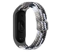 Apbands Braided Solo Loop Strap Compatible for Xiaomi Mi Band 7 6 5, Adjustable Nylon Elastic Sport Replacement Wristband, 2.2 cm, Black