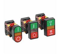 APBB-22N-25N PPBB-30N Start-stop Double Pushbuttons Switch With LED Lamp(Mounting Hole 22mm 25mm 30mm)(DC12/24/36 AC220/380V 1Pcs(PPBB-30,220V)