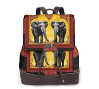 Apbdffjnf African Elephant Patchwork Print Women'S Leather Backpack Ladies Fashion Leather Casual Daypack Travel Bag Schoolbags