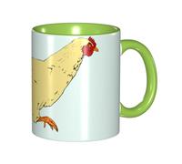 Apbdffjnf Animal Farm-Chicken Run Print Ceramic Coffee Mugs, 11 Oz Ceramic Mugs Tea Cups with Handle for Office and Home Green