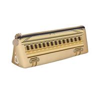 Apbdffjnf Antique Building with Roman Olive Branch and Greek Print Triangle Pencil Case Leather Pencil Bag Pen Pouch Makeup Bag for Women Men School Office and Travel