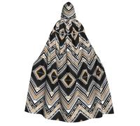 Apbdffjnf (Black White Tan Zigzag) Print Adult Thick Hooded Cloak Unisex Cloak with Hood, Halloween Hooded Cape for Women Men Soft and Elastic