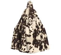 Apbdffjnf (Brown Cowhide) Print Adult Thick Hooded Cloak Unisex Cloak with Hood, Halloween Hooded Cape for Women Men Soft and Elastic