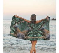 Apbdffjnf Buck on The Grass Printed Bath Towel, 31.5"x63" Quick Dry Soft Super Absorbent Microfiber Towels for Indoor Outside Travel Beach Gym