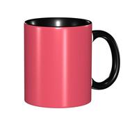 Apbdffjnf Camelliashanchahua Red Print Ceramic Coffee Mugs, 11 Oz Ceramic Mugs Tea Cups with Handle for Office and Home Black