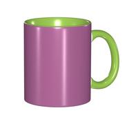 Apbdffjnf Cardamom Purple Print Ceramic Coffee Mugs, 11 Oz Ceramic Mugs Tea Cups with Handle for Office and Home Green