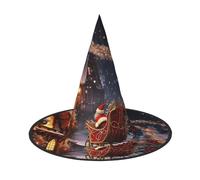 Apbdffjnf Christmas Magic Print Halloween Witch Hat Pointed Witch Hat Costume Accessory for Halloween Party Decoration