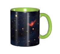 Apbdffjnf Constellation Star Clusters Galaxies Print Ceramic Coffee Mugs, 11 Oz Ceramic Mugs Tea Cups with Handle for Office and Home Green