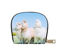 Apbdffjnf Cute Sheep Printed Leather Credit Card Holder ID Business Card Case Purse Small Wallet with Zipper for Men & Women