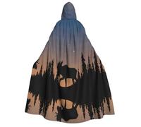 Apbdffjnf (Deer Mountain Pine Tree Wilderness) Print Adult Thick Hooded Cloak Unisex Cloak with Hood, Halloween Hooded Cape for Women Men Soft and Elastic