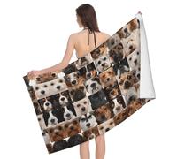 Apbdffjnf Dogs Face Pattern Printed Bath Towel Quick Dry Super Absorbent Microfiber Towels for Travel Beach Swim Camping Gym 80x130 cm