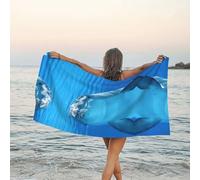 Apbdffjnf Dolphin With Smile Printed Bath Towel, 31.5"x63" Quick Dry Soft Super Absorbent Microfiber Towels for Indoor Outside Travel Beach Gym