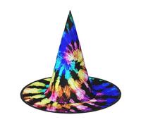 Apbdffjnf Exotic Tribe Tie Dye Style Print Halloween Witch Hat Pointed Witch Hat Costume Accessory for Halloween Party Decoration