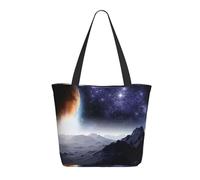 Apbdffjnf Galaxy Nature Milky Way Atmosphere Planet Printed Totes Bag Shoulder Handbags Big Capacity Reusable Shopper Bag for Women Girls